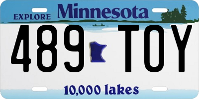 MN license plate 489TOY