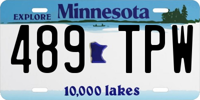 MN license plate 489TPW
