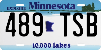 MN license plate 489TSB