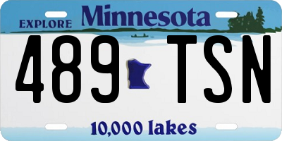 MN license plate 489TSN