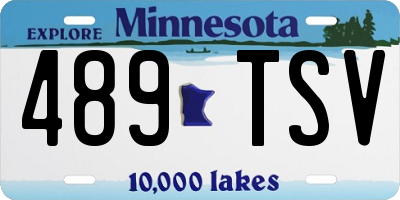MN license plate 489TSV
