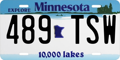 MN license plate 489TSW
