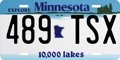 MN license plate 489TSX