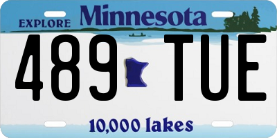 MN license plate 489TUE
