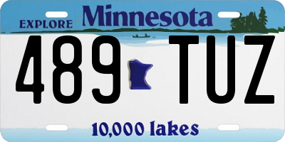 MN license plate 489TUZ