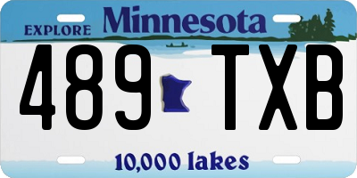 MN license plate 489TXB