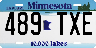 MN license plate 489TXE