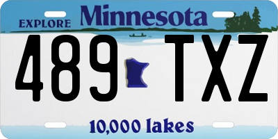 MN license plate 489TXZ