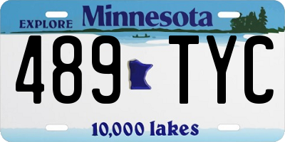 MN license plate 489TYC