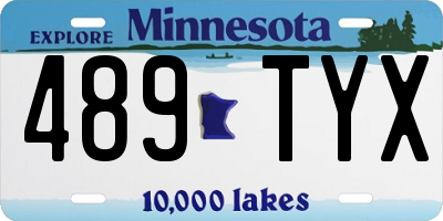 MN license plate 489TYX