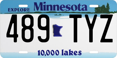 MN license plate 489TYZ