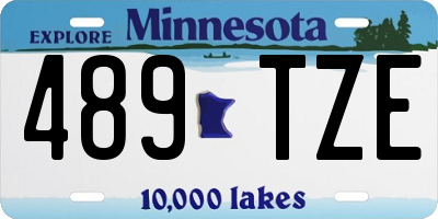 MN license plate 489TZE