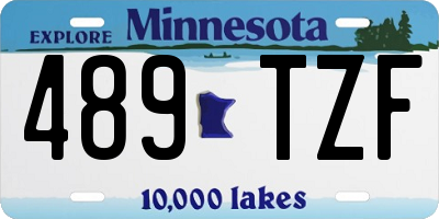 MN license plate 489TZF