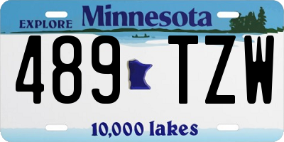 MN license plate 489TZW