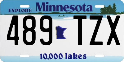 MN license plate 489TZX