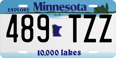 MN license plate 489TZZ