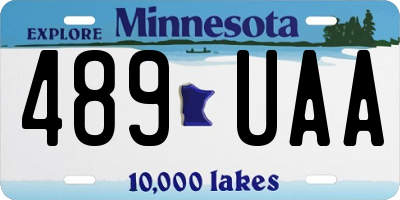MN license plate 489UAA