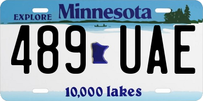 MN license plate 489UAE