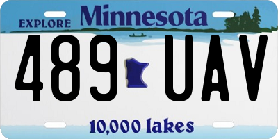MN license plate 489UAV