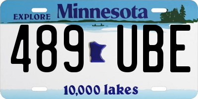MN license plate 489UBE
