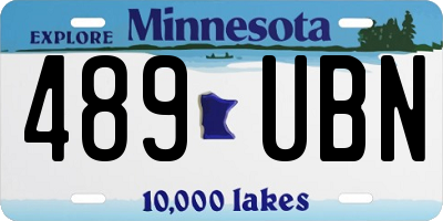 MN license plate 489UBN