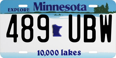 MN license plate 489UBW