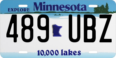MN license plate 489UBZ