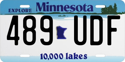 MN license plate 489UDF