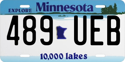 MN license plate 489UEB
