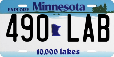 MN license plate 490LAB