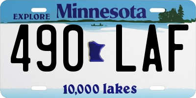 MN license plate 490LAF