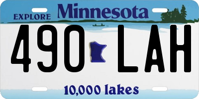 MN license plate 490LAH