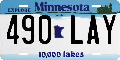 MN license plate 490LAY