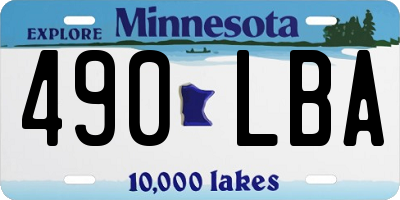MN license plate 490LBA