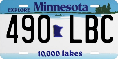 MN license plate 490LBC