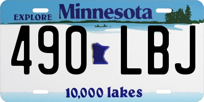 MN license plate 490LBJ