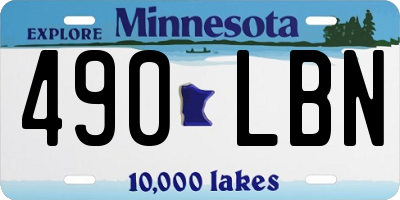 MN license plate 490LBN