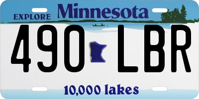 MN license plate 490LBR