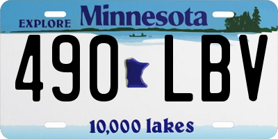 MN license plate 490LBV