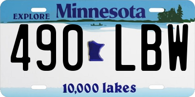 MN license plate 490LBW