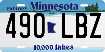 MN license plate 490LBZ