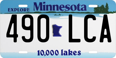 MN license plate 490LCA
