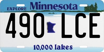 MN license plate 490LCE