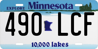 MN license plate 490LCF