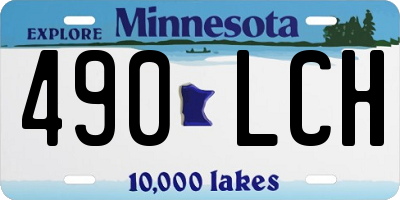 MN license plate 490LCH