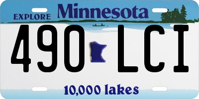 MN license plate 490LCI