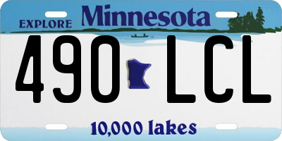 MN license plate 490LCL
