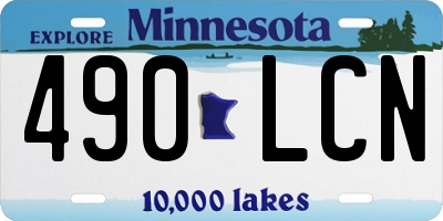 MN license plate 490LCN