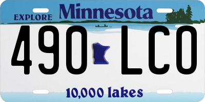 MN license plate 490LCO