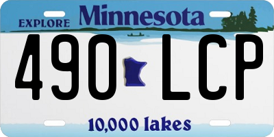 MN license plate 490LCP